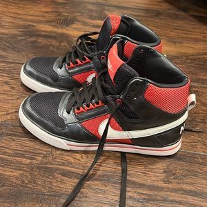 Nike Women's Delta Force High AC Sneakers Anthracite/Hot Red 375851-011 Size 10